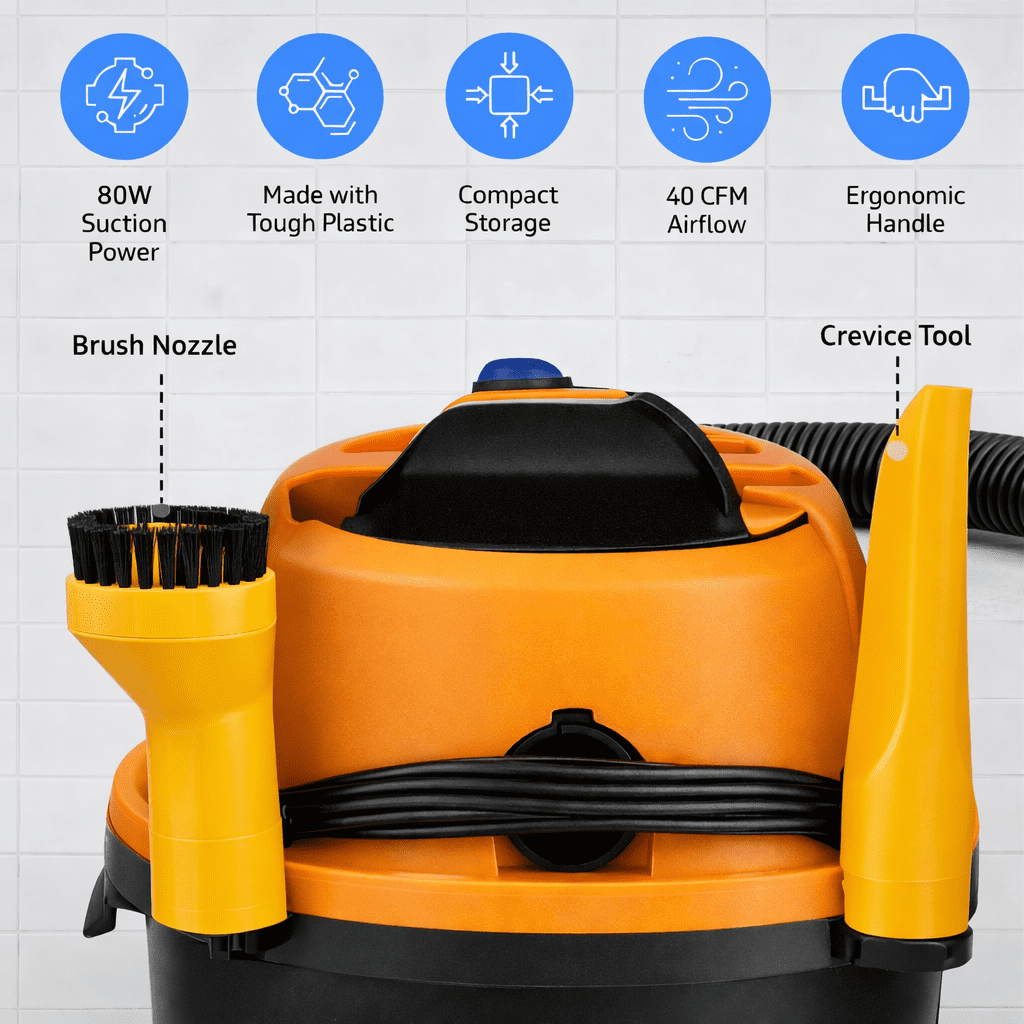 12V Portable Wet Dry Vacuum Cleaner for Car Interior Cleaning High Power 80W Suction Handheld Design with Extended Hose for Dust Removal Automotive Cleaning Device Lightweight Multipurpose Cleaner