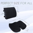 thumbnail image 5 of Cojín de asiento ortopédico y cojines de respaldo y soporte lumbar para silla de oficina asiento de coche de espuma viscoelástica, 5 of 5