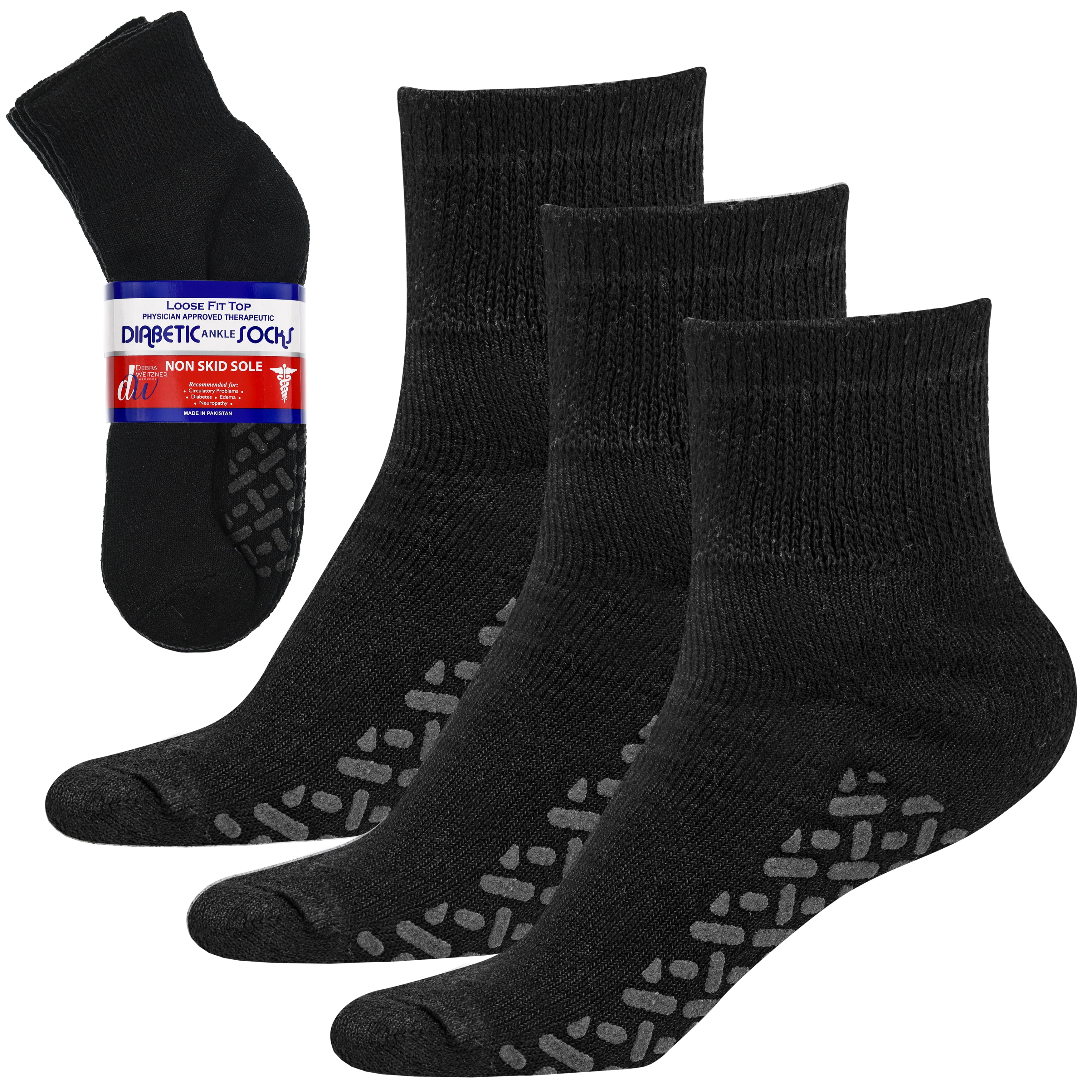 Bamboo Socks Wide Loose Top Diabetic Sock Men s7-14 Black Navy White Grey