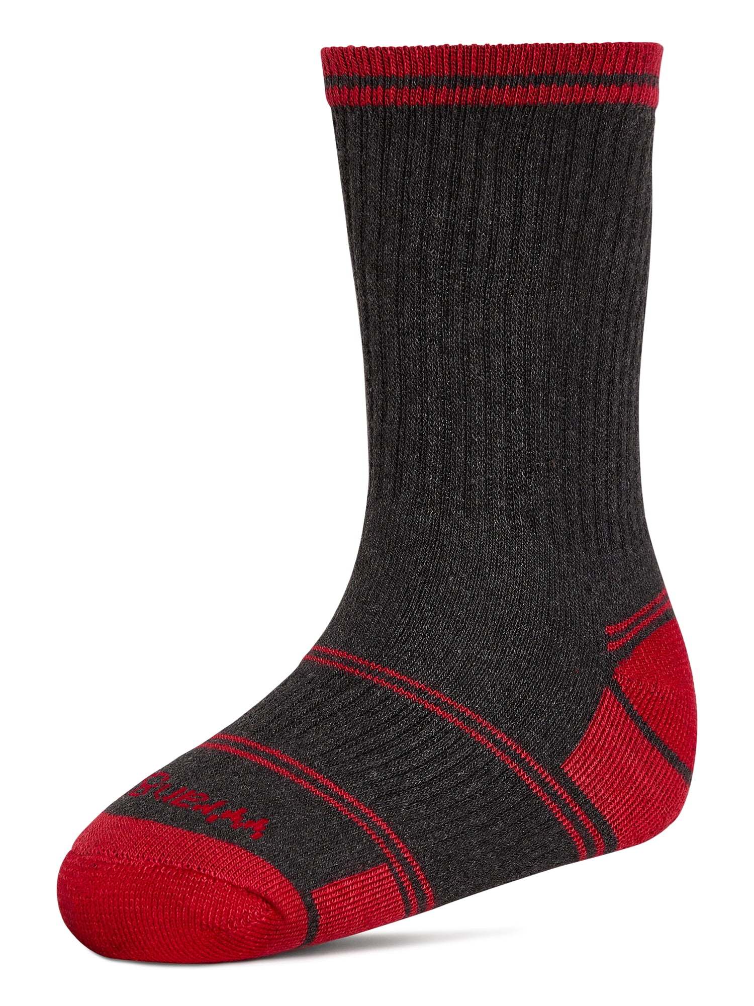 Wrangler Boys' Essentials Cool Comfort Crew Socks, Assorted Cushioned Socks for Kids, Small, 6-Pack