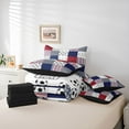 thumbnail image 6 of Feelyou Eat Sleep Football Bedding Comforter Set 7 Pieces, Plaid Stripes Full Bedding Set, 6 of 8