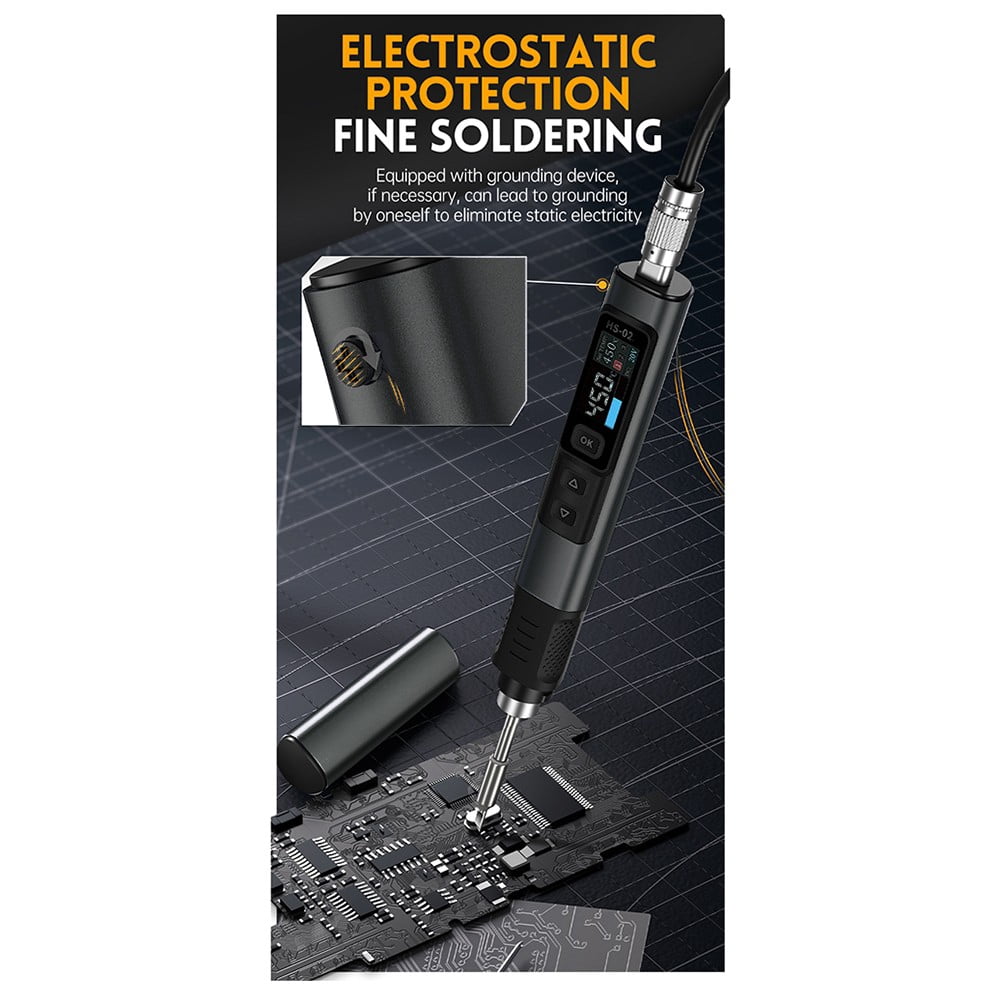 For FNIRSI HS02B For Smart Electric Soldering Iron PD 100W Constant Temperature Kits