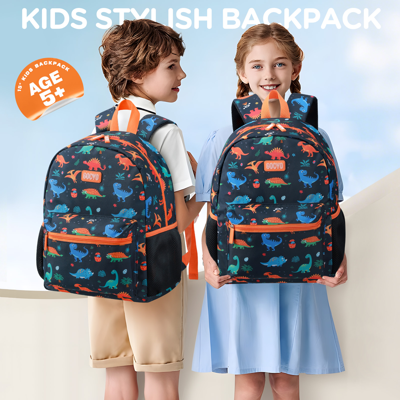 Mochila para niño, de dinosaurio, impermeable, para niños pequeños, para escuela 7