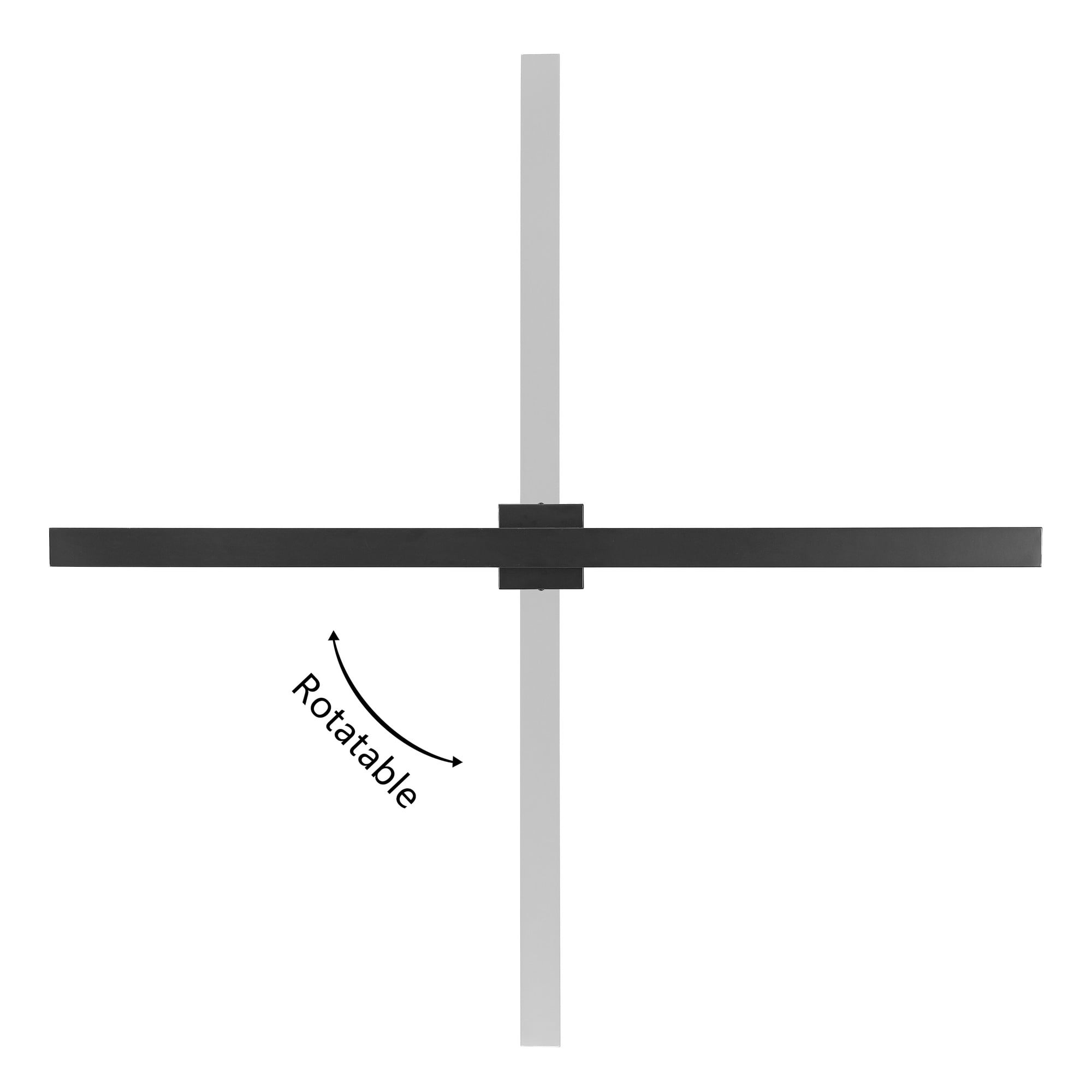 JONATHAN Y Vara 49.5" Modern Minimalist Indoor/Outdoor Metal 350-Degree Rotate Dimmable Integrated Linear LED Wall Sconce, Black