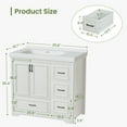 thumbnail image 6 of 36Inch Bathroom Vanity with Single Sink, Modern Storage Cabinet with 4 Drawers and 2 Doors, Anti-Spill Hole, Freestanding Cabinet for Home, White, 6 of 7