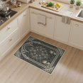 thumbnail image 2 of ODIKA 3'x5' Washable Throw Rug Stain Resistant, Low Profile, Non-Slip Gothic Haul Center Motif Decorative Border Scroll Corridor Grey for Entryway, Kitchen, Mudroom, 2 of 7