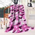 thumbnail image 2 of Purple Pink Camo Classic Shapes Pattern Blanket,Comfortable Soft Flannel Throw Blanket,All Season,Warm Lightweight Blankets for Sofa Bed Couch Living Room Chair,40"x50", 2 of 4