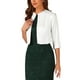 thumbnail image 4 of Blazer recortado INSPIRE CHIC para mujeres con frente abierto y cuello de solapa, chaqueta de traje corta para oficina casual XL blanca, 4 of 4