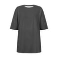 thumbnail image 4 of Women Summer Tops Women Oversize Sports Shirt Short Sleeve Blouses Summer Loose Tops Functional Shirt Tunic Loose With Slits Womens Long Sleep Top Long Sleeve Blouses for Running Top Full Grey L, 4 of 4