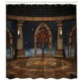 thumbnail image 3 of Ambesonne Gothic Shower Curtain, Fantasy Building in the Sky, 69"Wx84"L, Dark Grey Brown, 3 of 5