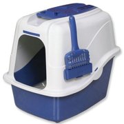 Angle View: Petmate, Deluxe Covered Cat Litter Box - Slate/Peacock