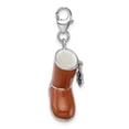 thumbnail image 2 of 925 Sterling Silver RH Enameled 3-D Snow Boot With Lobster Clasp Charm Pendant; for Adults and Teens; for Women and Men, 2 of 5