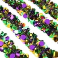 thumbnail image 6 of Mardi Gras Party Decoration Garland, 6.6 Ft Carnival Purple Green and Gold Garland Hanging Decor, Glitter Carnival Party Ornaments for Indoor and Outdoor Festive Staircase Railing Mantle New Year, 6 of 10