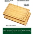 thumbnail image 3 of Royal Craft Wood Extra Large Bamboo Cutting Board – Wooden Butcher Block Chopping Board with Side Handles, Cutting Board for Kitchen Meal Prep (XL, 18" x 12"), 3 of 10