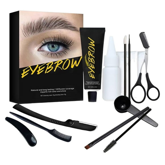 Huarll Eyebrow Pencil, Eyeliner Makeup, Brow and Lash Tint Kit Eyelash Eyebrow Tinted Dye Set Vegan