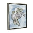 thumbnail image 4 of Stupell Industries Manatee with Stylish Hat Animals & Insects Painting Gray Floater Framed Canvas Art Print Wall Art, 17 x 21, 4 of 10