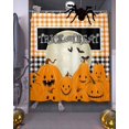thumbnail image 3 of Trick or Treat Halloween Pumpkin Moon Orange Black Plaid Shower Curtain Set ，Waterproof Fabric Shower Curtains Shower Curtains for Bathroom,Bathroom Decor 60"x72", 3 of 6