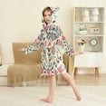 thumbnail image 4 of FORMRS Niños Bathrobe Unisex Hooded Robe Soft Plush Pajamas Sleepwear, Size 2-3T, Beige Red Floral, 4 of 7