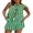 Green, variant on Michellecmm Women's 2 Piece Summer Set, Striped Open Front Tie-Up Ruffle Tank Tops Elastic Waist Casual Shorts