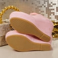 thumbnail image 4 of GERsome Closed Toe Wedge Heels for Women Elastic Ankle Strap Slip-On Casual Work Pumps Dress Shoes, Pink Size 9.5, 4 of 8
