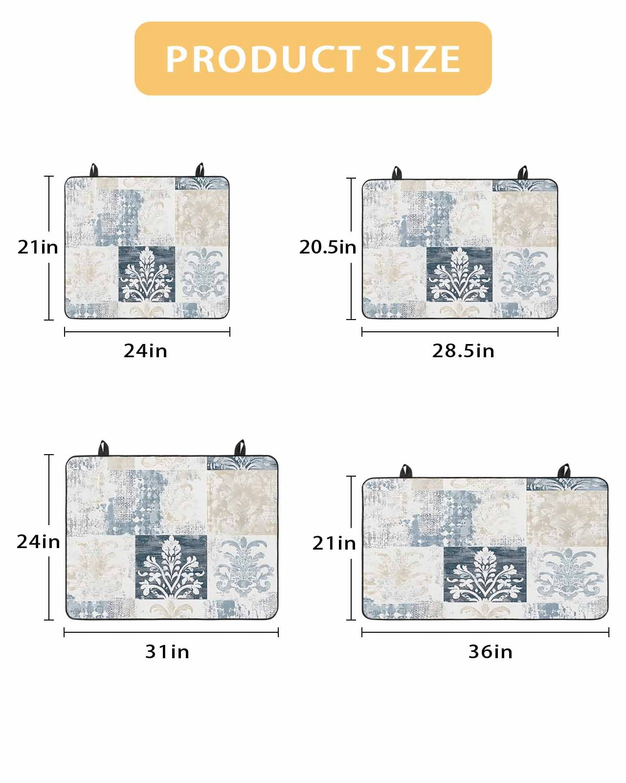 nqOlkjepod Large Induction Cooktop Protector Mat 36"x21", Abstract Floral Check Stove Top Covers for Electric Stove, Vintage Checkered Flowers Stove Burner Cover Mats, Glass Top Stove Cover