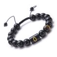 thumbnail image 1 of Jumpingount 26 pulseras con letras ajustables de 10mm, cuentas de piedra de ojo de tigre de ónix negro Natural, de cuerda trenzada, regalo Ropa, zapatos y accesorios Miscelánea No.9 Jumpingount AP006886-09, 1 of 6