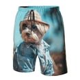 thumbnail image 4 of Pofeuu Stylish Dog in Denim Outfit Prin Men's Swim Trunks Quick Dry Bathing Suit Swimming Board Shorts Mesh Lining Beach Swimwear-Small, 4 of 6