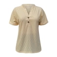 thumbnail image 7 of MuXiKeJi Clothes T Shirts for Women V Neck Dressy Casual Blouses Puff Short Sleeve Summer Tops Loose Fit, 7 of 7