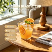 BYSNOW 9 oz Clear Plastic Cups, 100 Pack Disposable Cups, Plastic Wine Cups for Coffee, Cocktails & Cold Drinks