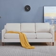 thumbnail image 2 of A&D Home Sedona Ivory White Faux Linen Modern Sofa, Upholstered Contemporary Couch, 2 of 8