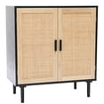 thumbnail image 6 of LuxenHome Black and Brown Wood 2-Door Storage Cabinet, 6 of 14