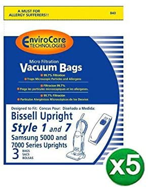 Bissell Style 1 & 7 Upright Vacuum  Bags 9/pk 
