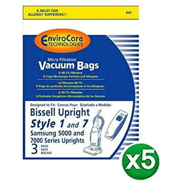 Bissell Style 7 Micro Filtration Vacuum Bags 15 Fits 3522, 3545, 3550