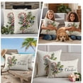 thumbnail image 5 of Christmas Outdoor Waterproof Pillow Covers, Xmas Snowflake Botanical Winter Rustic Decorative Rectangle Throw Pillowcase Sofa Cushion Sham for Patio/Couch/Chair, 20"x12" 2 Pack, 5 of 8