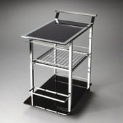 Butler Specialty Florio Black Glass Serving Cart