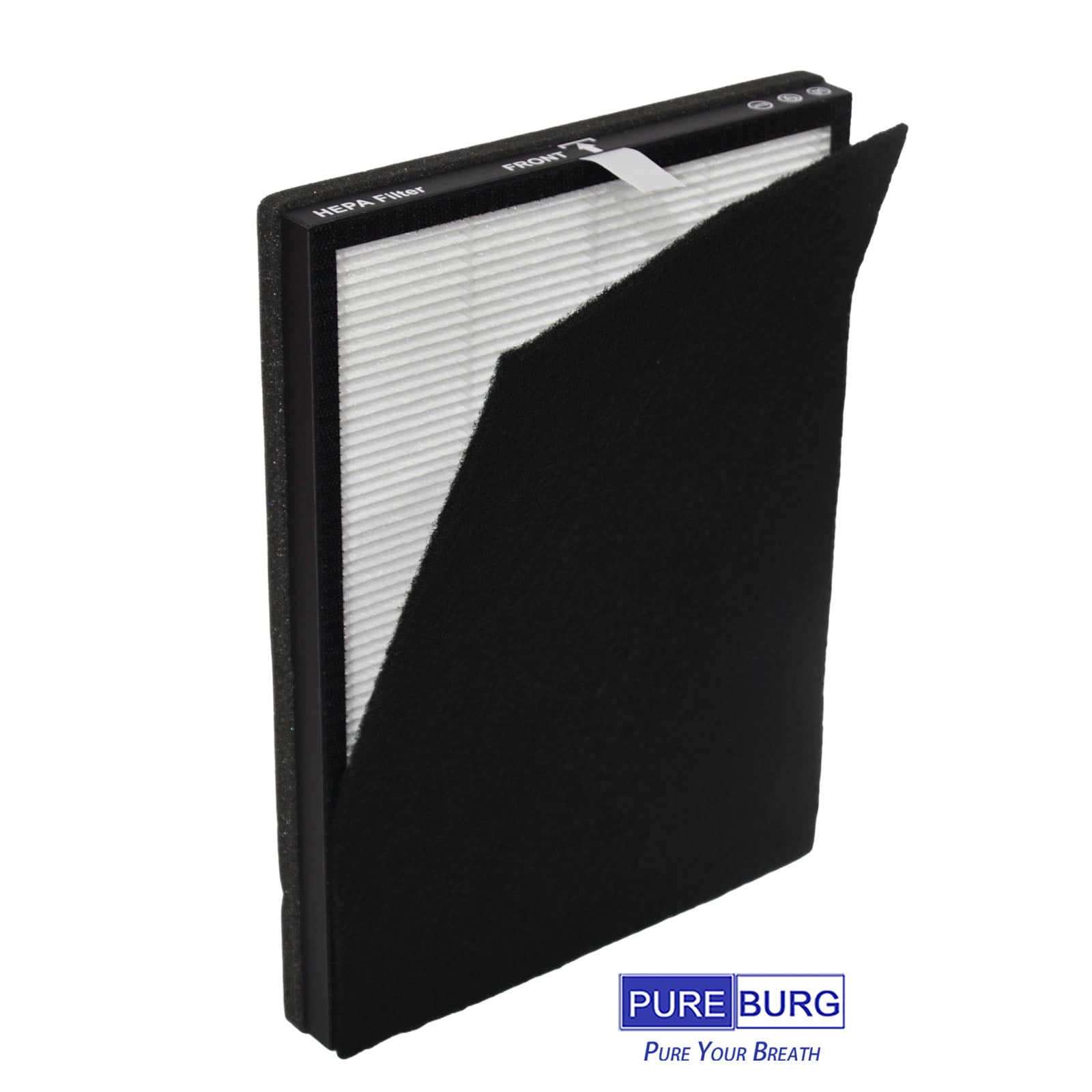 PUREBURG Replacement Filter Compatible with RENPHO R-HAU04 HAU04 Air Purifier, 4 x H13 HEPA & 8 Activated Pre-Filters 3-Stage Filtration For Air Clean Dust VOCs Odor