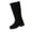 Black, variant on Knee High Boots for Women Slouchy Round Toe Faux Suede Thick-Soled Boots Comfortable Pull-On Fall Winter Wide Calf Walking Tall Boots