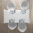 thumbnail image 4 of Ambesonne Chicago Skyline Place Mats Set of 4, City in Circle, Standard Size, Black and White, 4 of 4