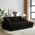 thumbnail image 2 of 84" Loveseat Cloud Couch with 2 Ottomans and 2 Cup Holders, Modular Deep Seat Sectional Sofa with Hidden Storage and Throw Pillows for Living Room, Black, 2 of 9