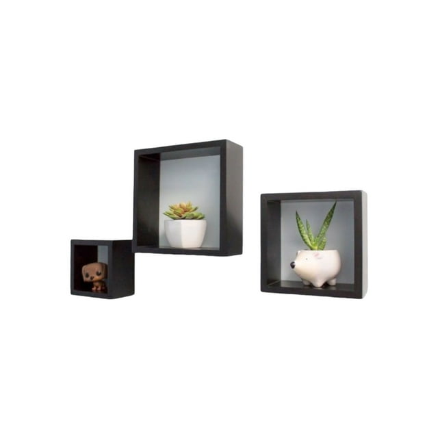 Repisas Flotantes Cuadradas Minimalistas Set premium Chocolate