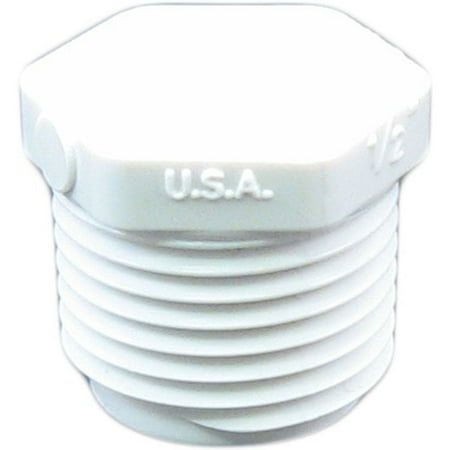 4in Pvc Threaded Plug - Schedule 40 PVC 1/2 Inch Threaded Plug