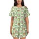 thumbnail image 1 of Fotbe Cute Chubby Frog Conjunto de Pijama Estampado para Mujer, 2 Piezas, Ropa de Dormir con Camiseta de Manga Corta y Shorts Suaves-X-Large, 1 of 6