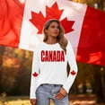thumbnail image 4 of Uootdi T-Shirts Décontractés pour Femmes à Manches Longues Col Rond Canada Imprimé Graphique Coupe Ample Sorties de Fin de Semaine Hauts Doux Cadeau, 4 of 7