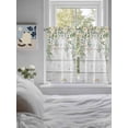 thumbnail image 3 of Watercolor Floral 2 Panel Kitchen Curtains for Windows, Spring Flowers Leaves Botanical Wood Grain Bathroom Privacy Curtain, Home Décor Window Treatment for Bedroom/Living Room 55"x45", 3 of 6