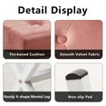 thumbnail image 4 of Tcbosik Soft Pink Upholstered Ottoman - 17" Velvet Tufted Vanity Stool with X-Shaped Metal Legs, 300LBS Capacity Footrest for Home Decor & Living Space, 4 of 6