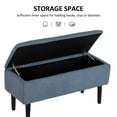 thumbnail image 4 of HOMCOM Ottoman avec Rangement et Pieds en Bois, Ottoman de Rangement 57 L, Bleu, 15 Pouces, 4 of 10
