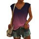 thumbnail image 5 of Fiudx Ofertas Flash Del Día Camiseta Holgada Estampada con Cuello En V y Manga Corta para Mujer, 5 of 5
