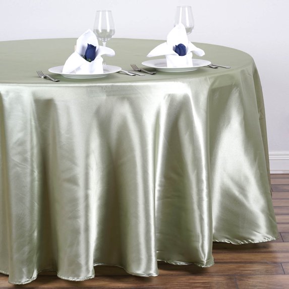 Efavormart 108" Round Satin Tablecloth for Kitchen Dining Catering Wedding Birthday Party Decorations Events