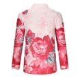 thumbnail image 5 of Summer Savings Clearance 2023! Loopsun Shirts for Women Blouses for Women, Fashion Women Button Casual Turn-Down Neck Printed Long Sleeve Tops Shirt Red I, 5 of 5