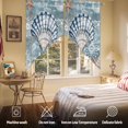 thumbnail image 5 of Blue Shell Coastal Swag Curtains Valance For Kitchen Windows, Summer Beach Nautical Starfish Coral Wide Rod Pocket Curtain Drapes, Bathroom Living Room Light Filtering Drapery Panels, 56"W x 36"H, 5 of 9